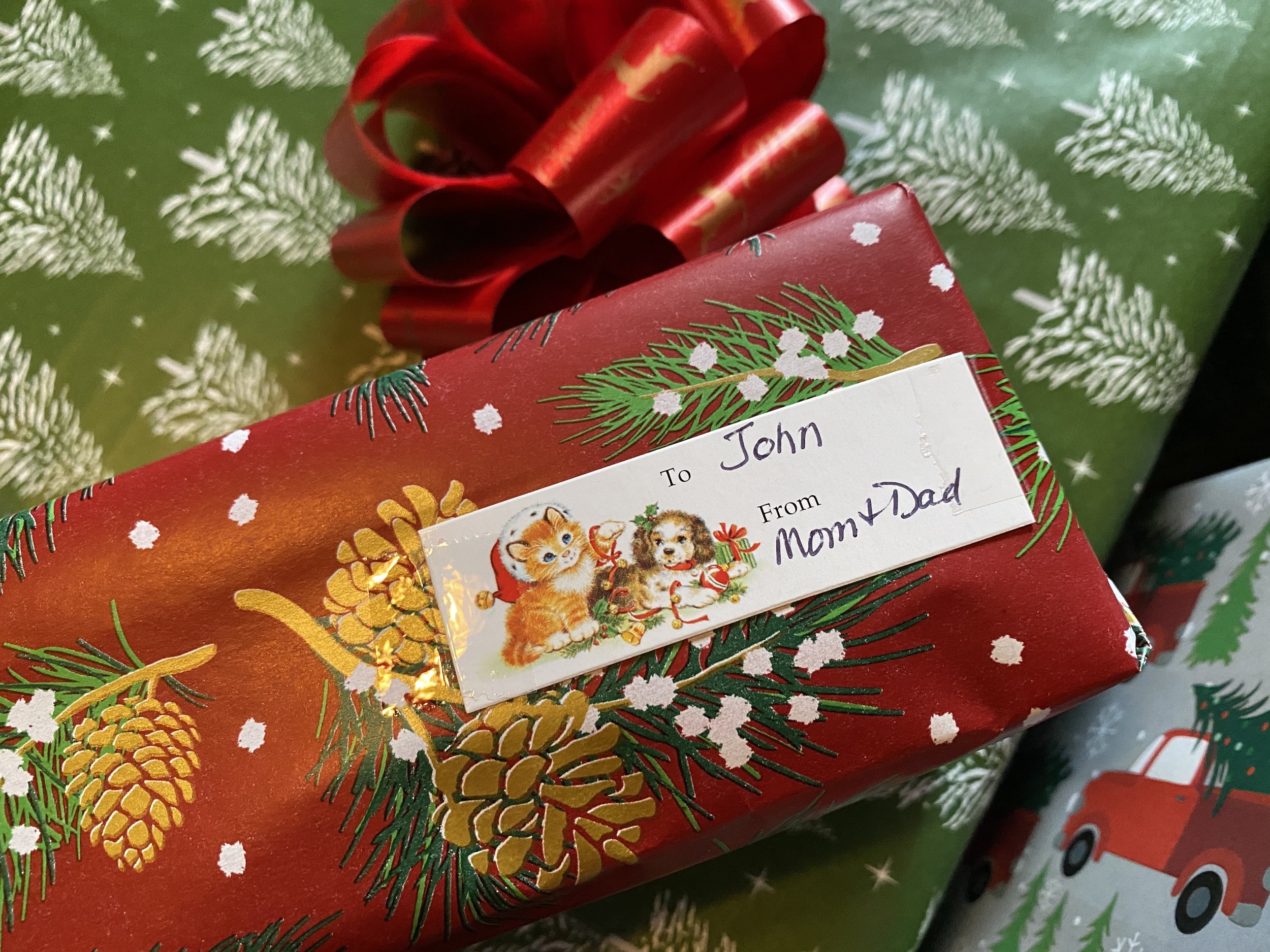 A gift wrapped present for Christmas to honor holiday grief. 