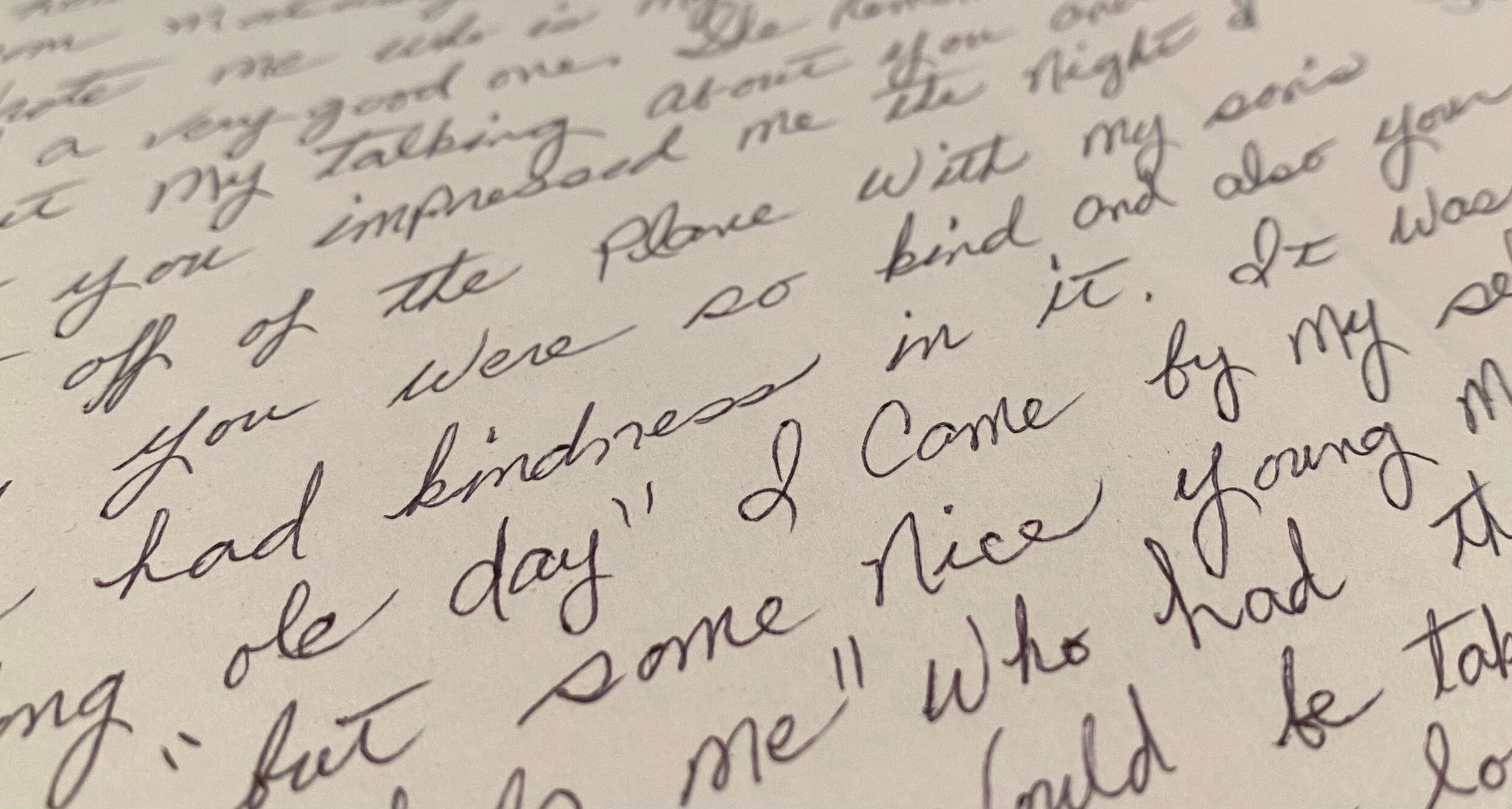  Note from family member after service 